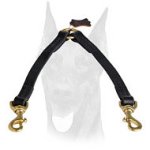 Walk your 2 Dobermans easily using this leather stitched coupler