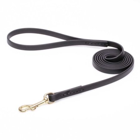 Black Biothane Doberman Leash for Walking, Tracking