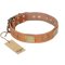 'The Middle Ages' FDT Artisan Handcrafted Tan Leather Doberman Dog Collar