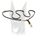 Multifunctional English leather leash for Doberman