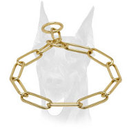 Brass Choke Collar Doberman Fur Saver 1/6 inch (4 mm) link diameter Brass Choke Collar Doberman Fur Saver 1/6 inch (4 mm) link diameter