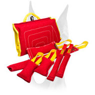 French Linen bite training set and three great presents for Doberman