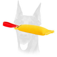 Doberman bite tug of French Linen with one handle