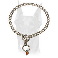 Choke Doberman collar of stainless steel with quality label 1/9 inch (3 mm)