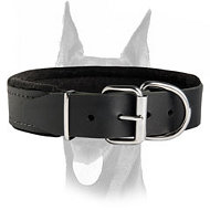 Soft thick felt padded Doberman leather collar Soft thick felt padded Doberman leather collar