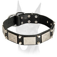 Vintage Doberman collar studded with nickel decoration