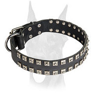 Exquisite design studded leather collar for Doberman