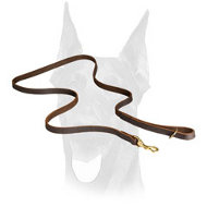 Leather dog leash stitched for Doberman