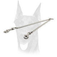 Chrome Plated Steel Doberman Coupler for Walking 2 dogs
