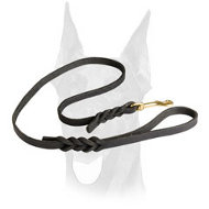 Leather Dog Leash 2 to 6FT x 1/2-Inch for Doberman