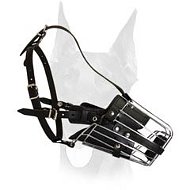 'No Mash' Fully Leather Padded Basket Doberman Muzzle for Agitation Training