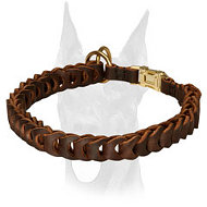 Extraordinary braided leather choke Doberman collar