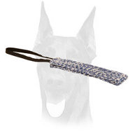 Narrow Doberman bite tug of French Linen