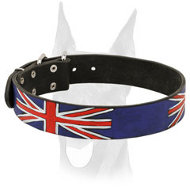 Luxury style United Kingdom Pride leather Doberman collar