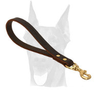 Leather 12" Traffic Lead for Training Your Doberman