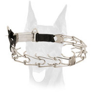 Stainless steel Doberman pinch prong collar with nylon loop 1/8 inch (3.2 mm)
