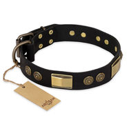 "Ancient Egypt" FDT Artisan Black Leather Doberman Collar - 1 1/2 inch (40 mm) wide "Ancient Egypt" FDT Artisan Black Leather Doberman Collar - 1 1/2 inch (40 mm) wide
