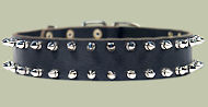 Double Row Spiked Collar for Doberman- Leather Spike Collar