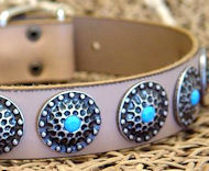 High Quality Dog Collars with blue stones Doberman