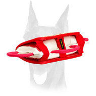 Training Doberman bite pillow with removable jute cover