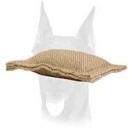 Doberman puppy bite tug without handles made of jute
