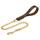 Exquisite Doberman leash with leather handle