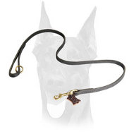 Handcrafted leather Doberman leash width 1/2 inch