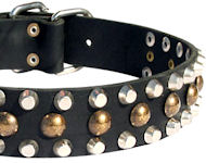Leather Dog Collars with Studs for Doberman