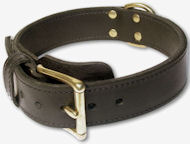 Leather Working Dog Collar for Doberman - 2 ply leather collar
