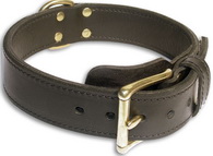 Plain Tough Leather Dog Collar for Doberman