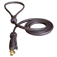 1/2 inch Leather Round Dog Leash for Doberman