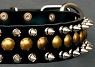 Studded Latigo Leather Dog Collar for Doberman