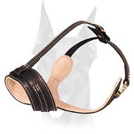 Light Weight Superable Leather Muzzle for Doberman