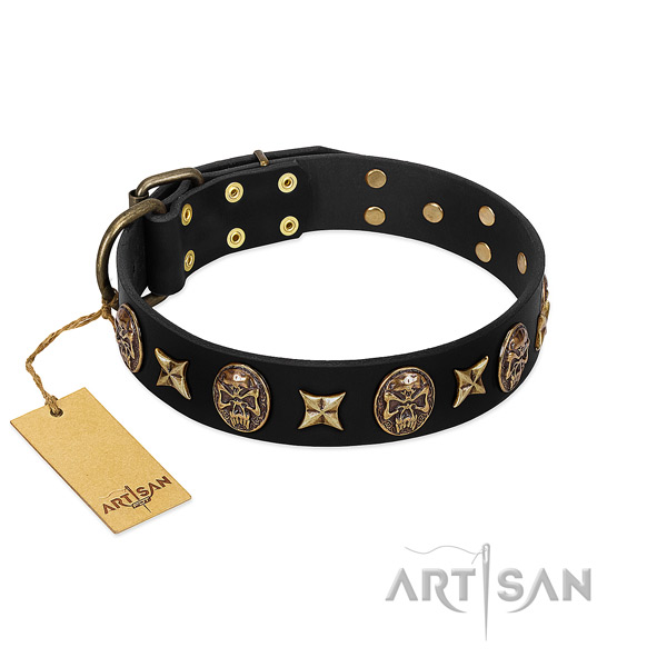 Designer genuine leather collar for your canine