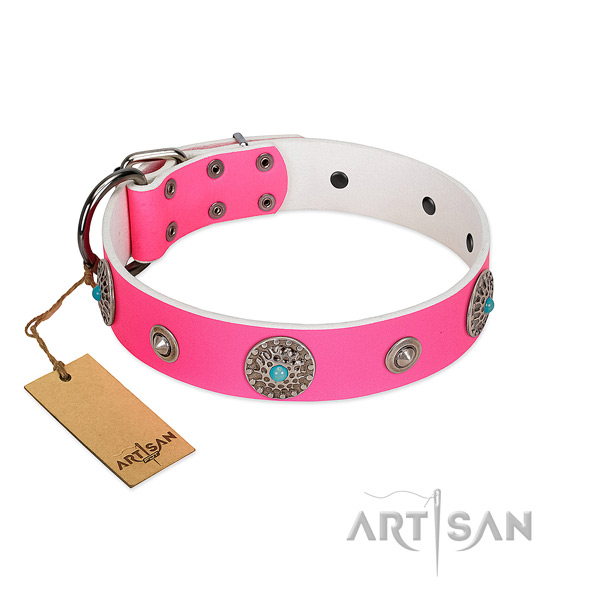 Soft full grain leather dog collar made for your pet