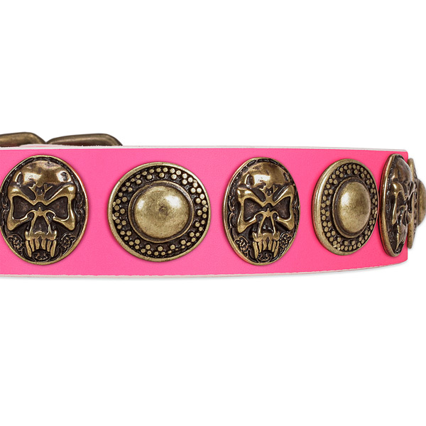 Strong studs on full grain genuine leather dog collar for your four-legged friend