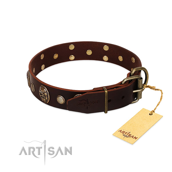 Corrosion proof D-ring on comfy wearing dog collar