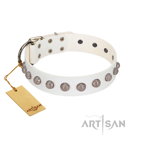 Strong hardware on amazing leather dog collar