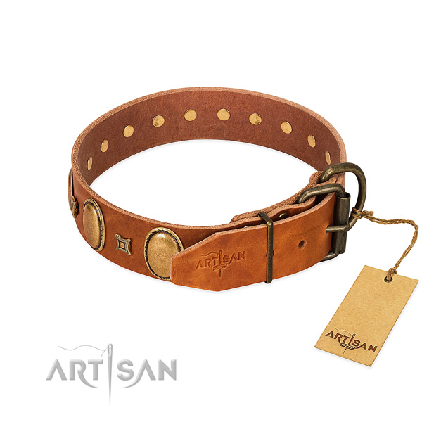 Corrosion resistant hardware on easy wearing dog collar