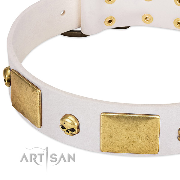 Top notch natural leather collar handcrafted for your dog