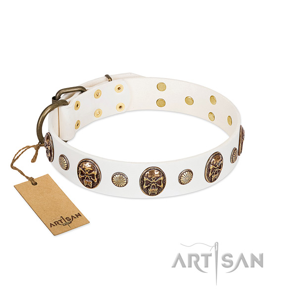 Significant full grain genuine leather dog collar for handy use
