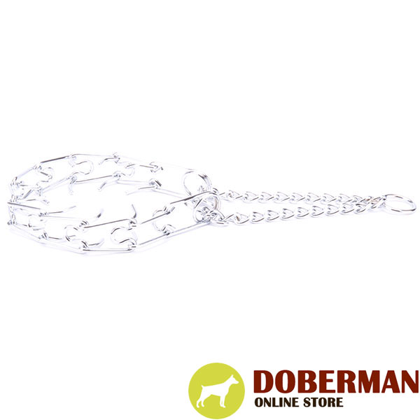 Premium-quality chrome plated dog pinch collar for training