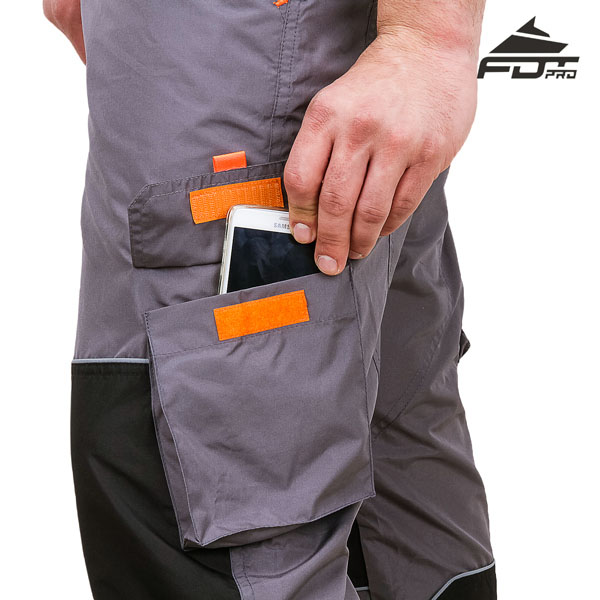 Strong Velcro Side Pocket on Pro Design Dog Tracking Pants