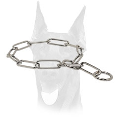 Choke chain collar for Doberman training