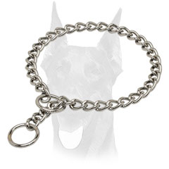 Durable metal Doberman choke collar