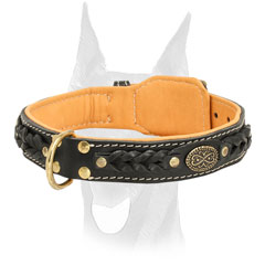Soft Nappa padded with riveted D-ring for Doberman