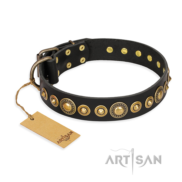 Finest quality full grain leather dog collar for everyday use