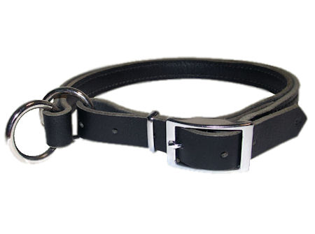 Adjustable Leather Slip Collar& NICKEL hardware Doberman