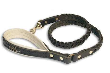 Customize Braided Leather Leash 4 ft for Doberman - Click Image to Close