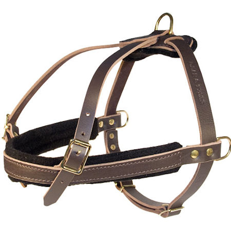 Leather Tracking Harnesses-D rings Dog Harness for Doberman - Click Image to Close